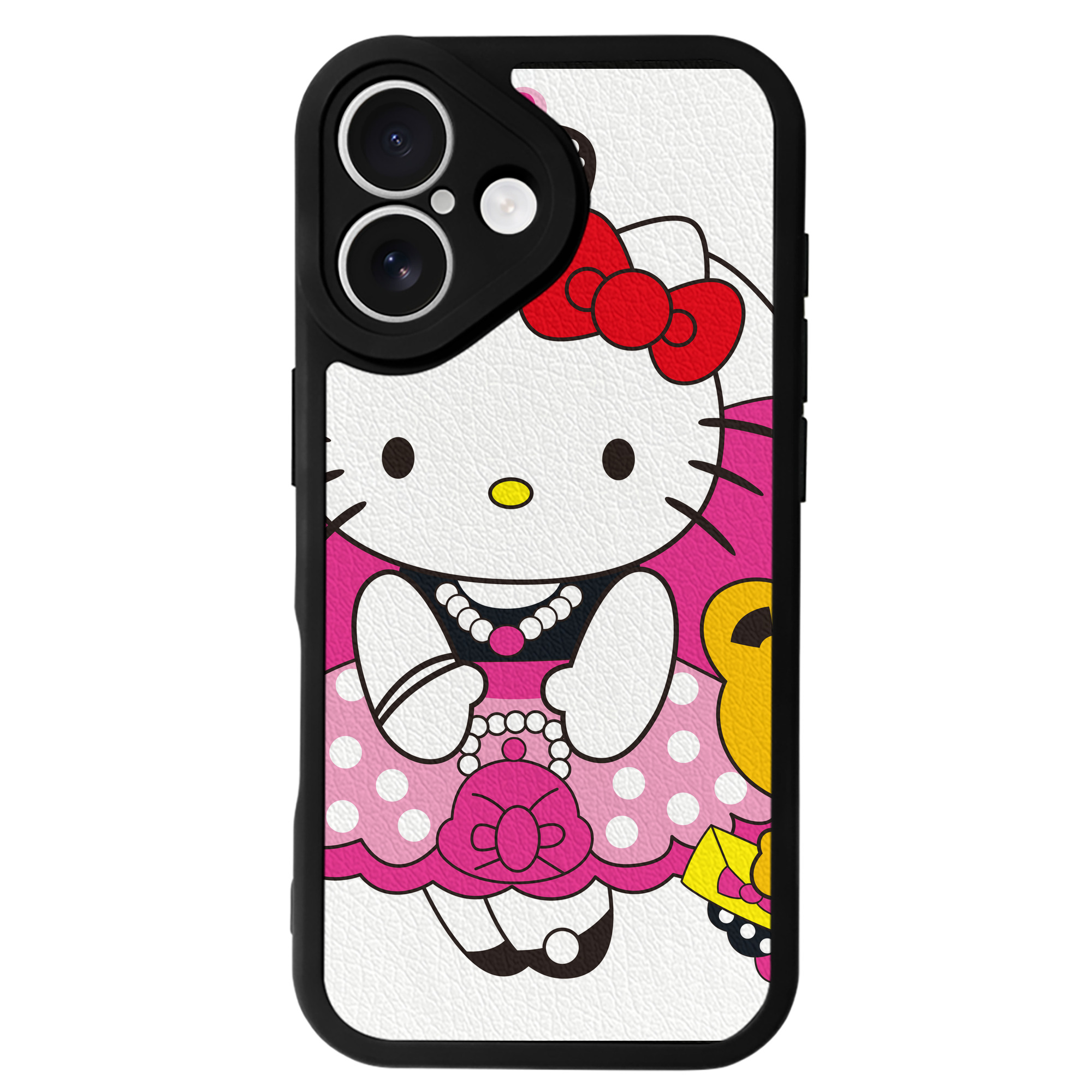（画像用） Hello Kitty ハローキティ 【iPhone 16シリーズ対応】シリコンスマホケース（レザー調） 材質：シリコン